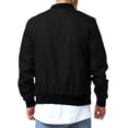 thumbnail image 2 of Faithtur Men's Bomber Flight Jacket Casual Patchwork Fall Winter Coats Zipper Closure Outwear, 2 of 9