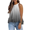 thumbnail image 1 of Weiqiqre Womens Tops Adjustable Tie Neckline Ruffle Hem Sleeveless Flowy Halter Tops, 1 of 6