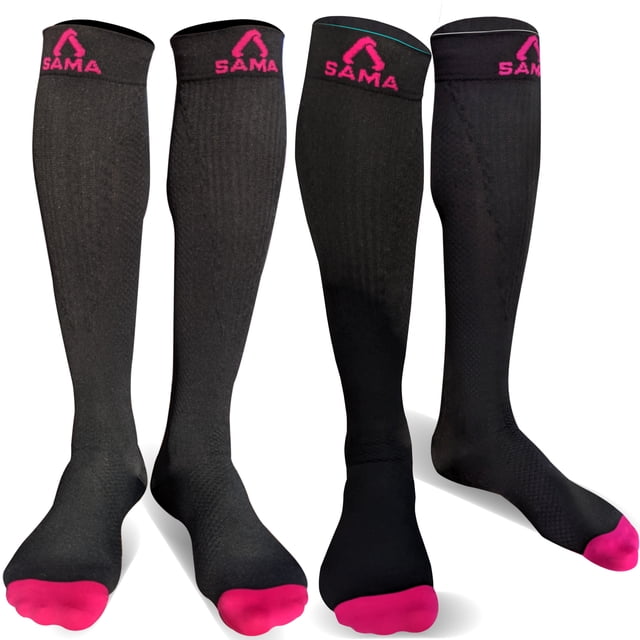 2 pairs Womens & Mens Compression Socks 20-30 mmhg SAMA DILIGENCE