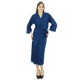 thumbnail image 4 of Bimba Peignoir Long Uni pour Femmes avec Ceinture, Modal Doux en Coton, Enveloppant, Rond, Uni, 4 of 8