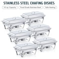 thumbnail image 1 of 6Pack Chafer Chafing Dish Sets 9L/8Q Stainless Steel Pans Catering Full Size, 1 of 11