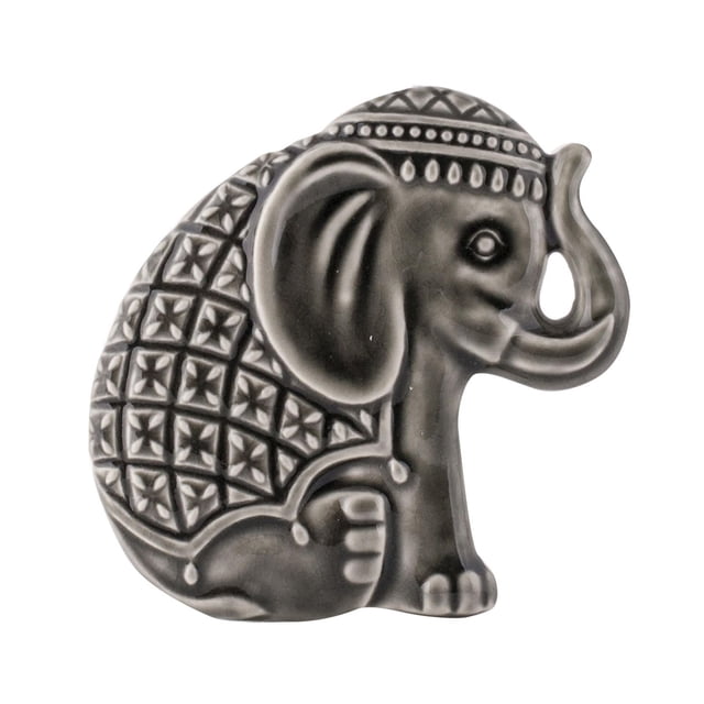 ScentSationals Scent Charm Diffuser - Elephant shaped grey aromatherapy diffuser with textured geometric patterns, soft LED light, and swivel plug, designed for use with ScentSationals fragrance oils to provide long-lasting scent in home or office, also suitable as a decorative accent.