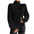 thumbnail image 1 of Yuyuzo Womens Winter Fall Sweater Solid Color Turtleneck Cable Knit Long Sleeve Sweaters Pullover Tops, 1 of 6