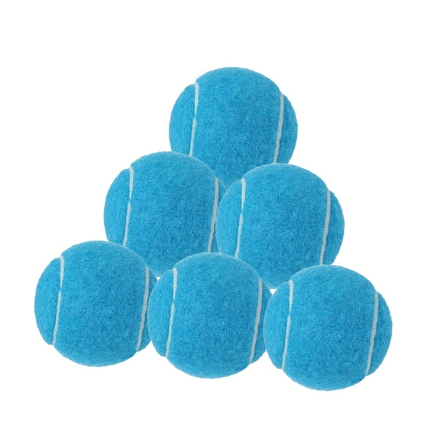 Almencla 6Pcs Tennis Balls Practicing Workout Wear Resistant for Games Outdoor Indoor Blue