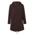 thumbnail image 3 of CEHVOM Women Solid Rain Jacket Outdoor Hooded Raincoat Windproof Top Clearance, 3 of 3