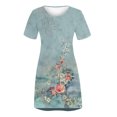 thumbnail image 3 of Cameland Robe d'Été pour Femme, Mode Bord de Mer, Décontractée, Imprimée, à Manches Courtes, à Col Rond, 3 of 4