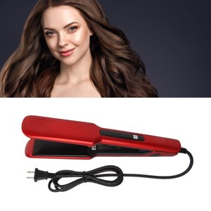 Hair Straightener, Hair Curler Multipurpose US Plug 110-220V Beauty Tool 2 in 1  for Home Red