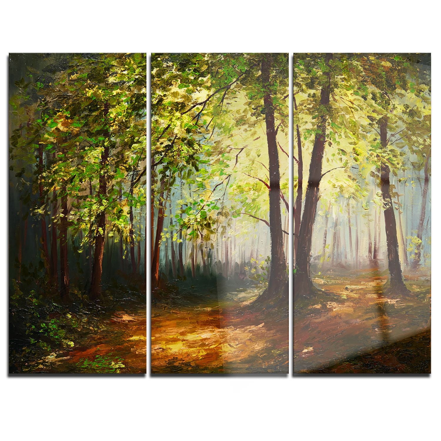 Design Art Summer Forest Multipanel Landscape Large Metal Wall Art