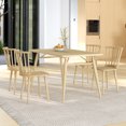 thumbnail image 4 of Gymax 4 PCS Dining Chair Windsor High Spindle Back Wood Kitchen Chairs w/ Rubber Wood Frame Natural, 4 of 10