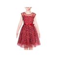 thumbnail image 1 of Robe Fille Multicolore Arc-en-Ciel à Pois Classique Tulle Rouge Robe de Soirée 10 Ans, 1 of 7