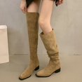 thumbnail image 2 of TIEVOSA Women's High Boots Stylish Pointed Toe RuffLED Knee High Fashion Boots Mid Heel Riding Boots for Casual Wear Design for All Seasons, 2 of 9