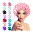 thumbnail image 2 of Satin Bonnet Sleeping Cap Double Layer Elasticated Trim Soft Night Hat for Woman, 2 of 3