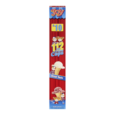 Joy #10 Flat Bottom Cake Ice Cream Cones, Classic Crisp Wafer Dispenser Pack, 112 Count Bulk Box