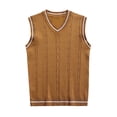 thumbnail image 1 of Kcodviy Gilet Sans Manches pour Homme Veste pour Homme Bordure Rayée Col en V Veste Bouffante pour Homme Gilet à Enfiler Veste de Stade pour Homme Veste en Molleton Homme Veste Lax, 1 of 2