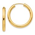 thumbnail image 1 of Boucles d'Oreilles Créoles Tube Poli en Or Jaune 14K, 1 of 3