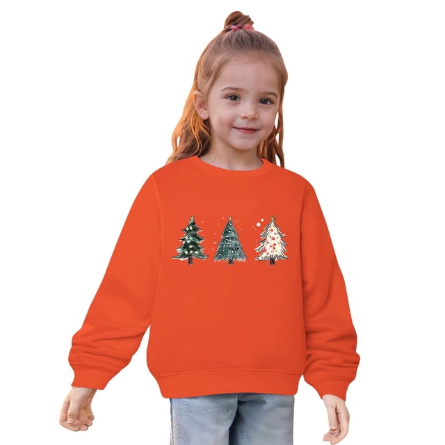 Diufon Chandail en Molleton de Noël pour Garçons et Filles Manches Longues Col Rond Pull Automne Hiver Hauts Chauds