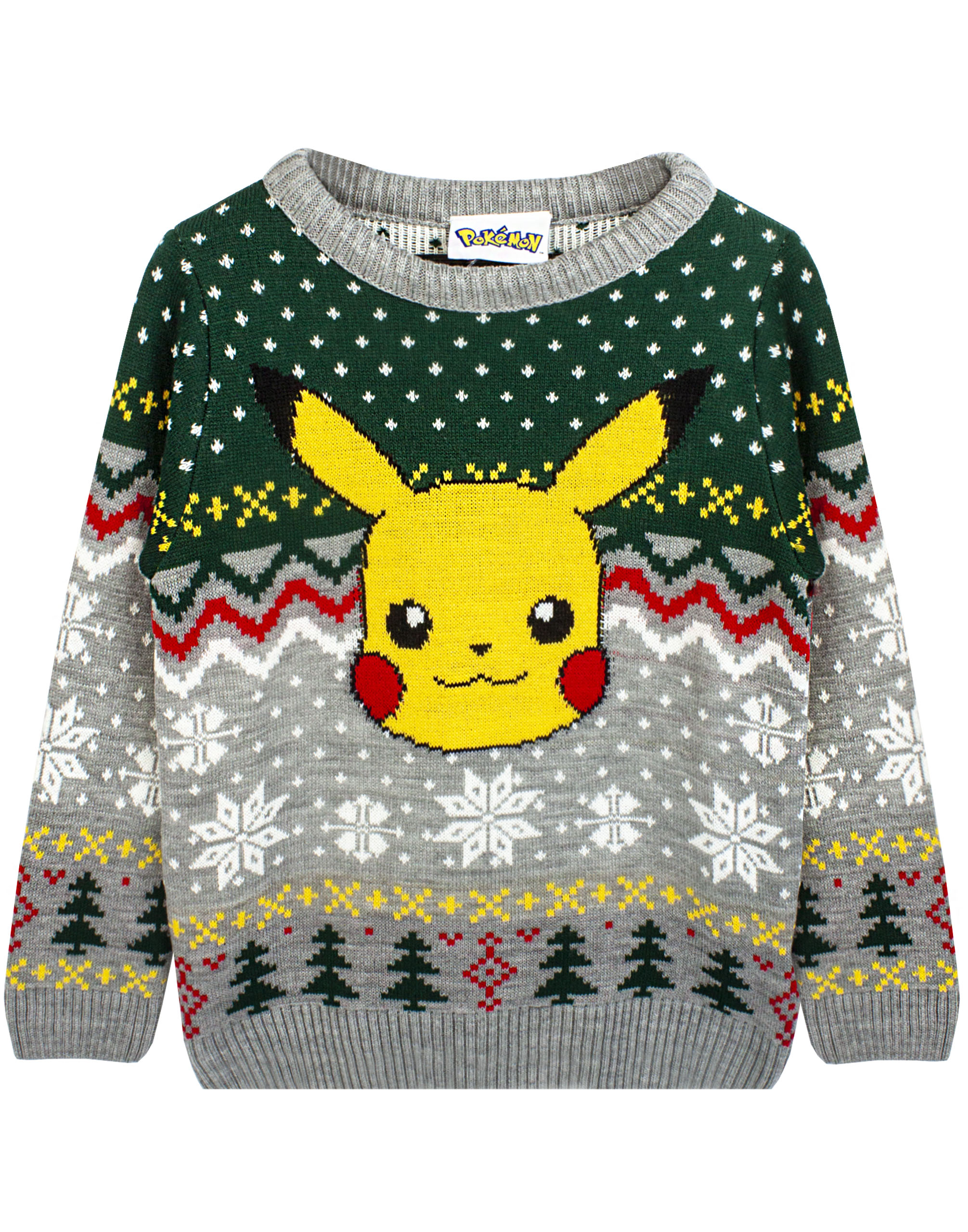 Pokemon Boys Grey Christmas Jumper