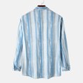 thumbnail image 4 of Chemise à Manches Longues pour Homme Mode Homme Automne Hiver Poche Latérale Simple Col Montant Chemise à Manches Longues Rayée Haut, 4 of 9