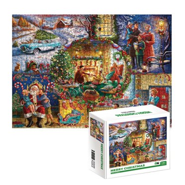 Christmas Puzzles 1000 Piece Jigsaw Puzzles for Adults and Kids Educational Intellectual Decompressing Puzzle Game Toys Gift