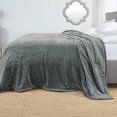 thumbnail image 1 of Nestl Ultra Plush Heavy Thick Raschel Imitation Mink Bed Blanket, 82 x 102, Gray, 1 of 1