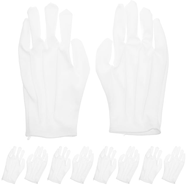 Shisuyan 10 Paires de Gants « Coin » pour Usage Professionnel Gants en Polyester Blancs