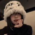 thumbnail image 2 of Women Bucket Hat Keep Warm Handmade Trendy Openwork Plush Bucket Hat, 2 of 5
