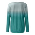 thumbnail image 4 of Hauts d'Été pour Femmes 2023 T-shirt Décontracté à Manches Raglan Col Rond Automne Hiver Dégradé Ample en Liquidation, 4 of 4