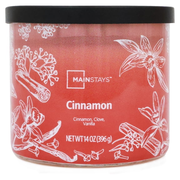 Bougie parfumée Mainstays à 3 mèches, enveloppée texturée à la cannelle, 14 oz