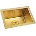 thumbnail image 3 of Gold Bar Prep Sink Mini Trumpet Kitchen Essential Sink 15 x10 Inch Rectangular Stainless Steel RV Utility Sink with Golden Drain Strainer Stopper, Single Bowl Undermount or Drop-In, 3 of 4