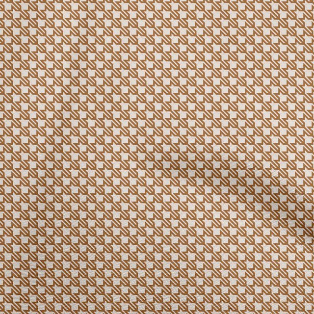 oneOone Cotton Poplin Brown Fabric Houndstooth Craft Projects Decor Fabric Printed By The Yard 56 Inch Wide