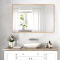 thumbnail image 1 of NeuType Miroir Rectangulaire Mural Doré 36"x24 Pouces, 1 of 7