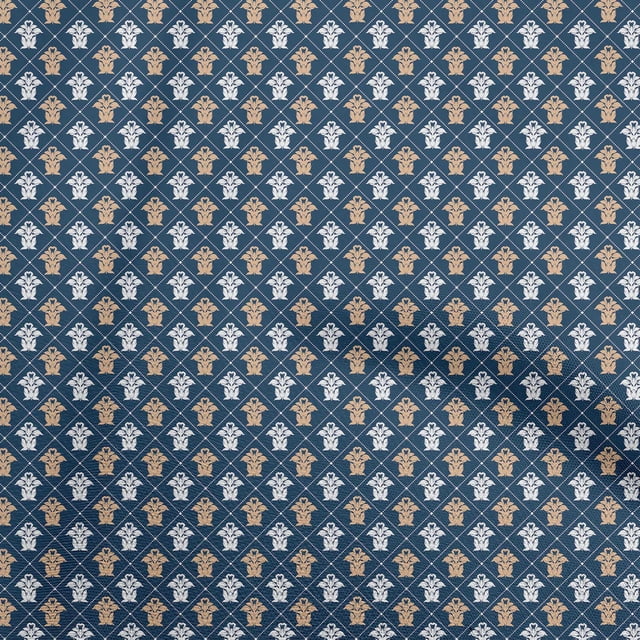 oneOone Cotton Cambric Navy Blue Fabric Block Sewing Material Print Fabric By The Yard 42 Inch Wide-AS