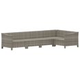 thumbnail image 2 of vidaXL 5 Piece Garden Lounge Set with Cushions Grey Poly Rattan, 2 of 5