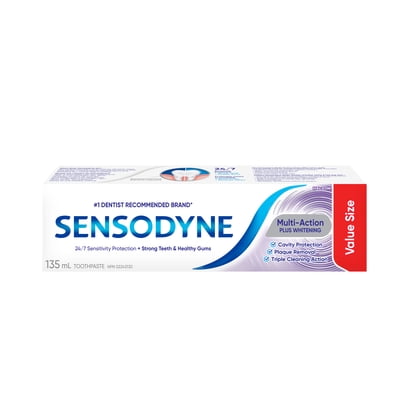 Sensodyne Multi-Action plus Whitening Sensitivity Toothpaste, Fresh Mint Flavour, 135ml