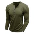 thumbnail image 1 of RXIRUCGD Blouse Décontractée à Manches Longues Col Rond pour Hommes, Vert Armée, Taille : 2TG, 1 of 5