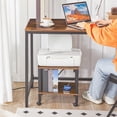 thumbnail image 4 of HOOBRO 2-Tier Printer Stand with Charging Station, Under Desk Printer Table, Printer Cart with Storage Shelves, Printer Shelf for, 4 of 9