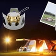 thumbnail image 1 of Mini Alcohol Stove Brass Aluminum Safe Windproof Portable Backpacking Stove Camping Cooking, 1 of 7