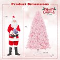 thumbnail image 3 of Gymax 7 FT Pre-Lit Artificial Christmas Tree Lighted Pink Snow Flocked Xmas Tree w/1200 Branch Tips & 500 LED Lights, 3 of 10
