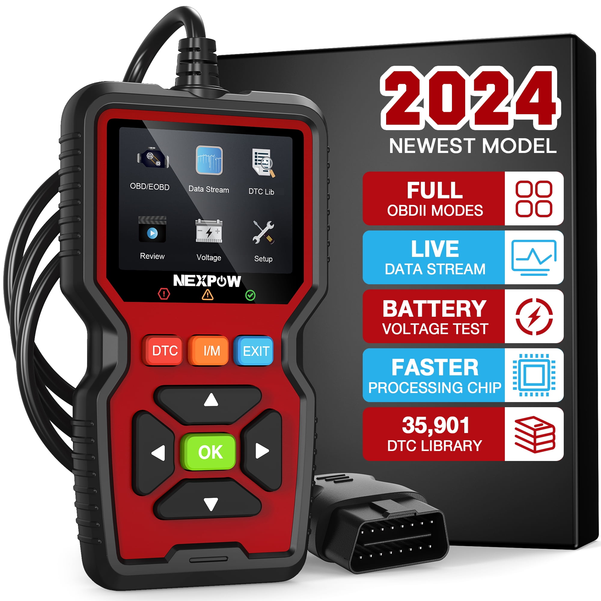 NEXPOW OBD2 Scanner, Car Code Reader, Auto Diagnostic Tool for Check ...