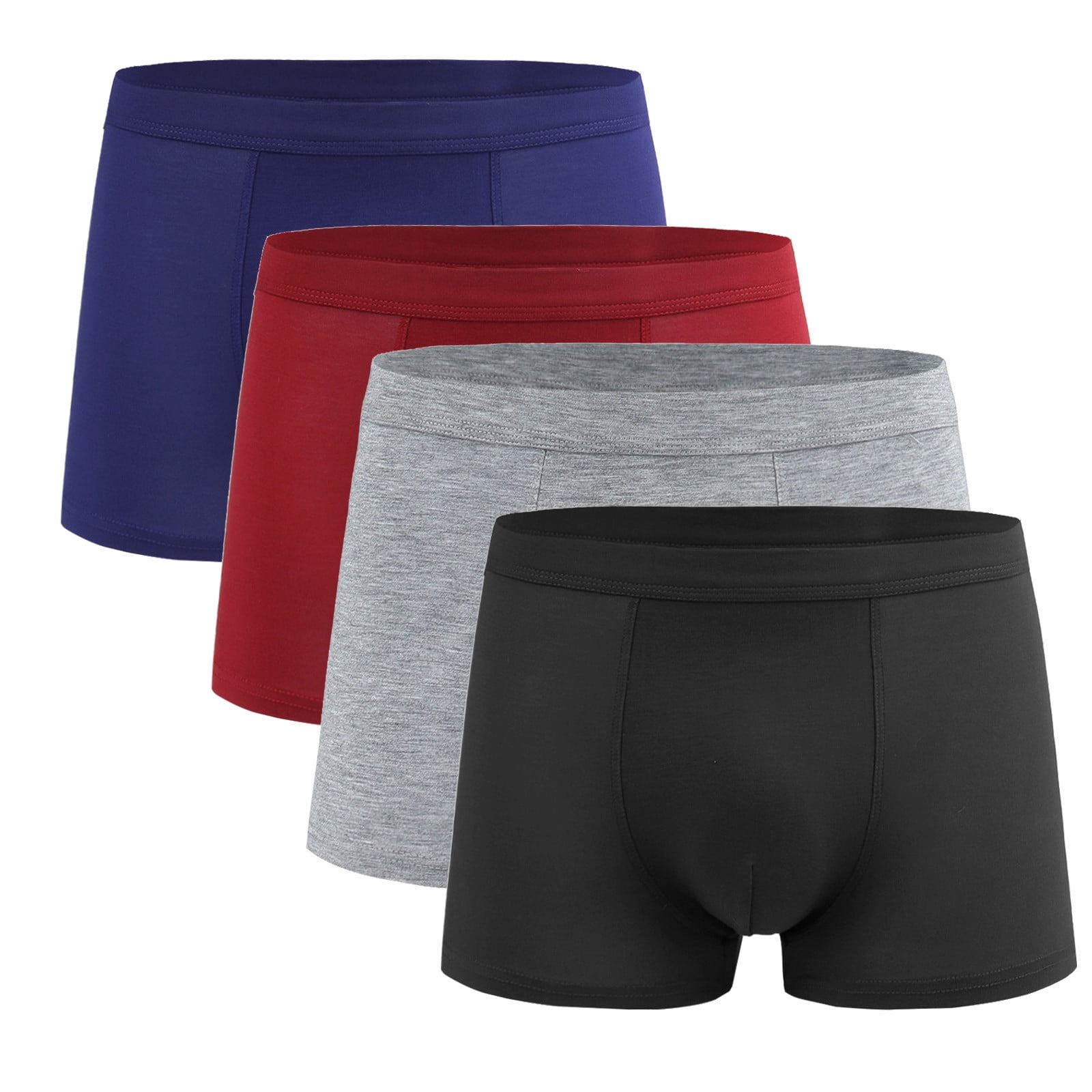 Qulqfy Mens Underwear Boxer Briefs Breathable Big & Tall 4 Pack Boxer Briefs Stretch Comfort Moisture Wicking Mens Underwear Briefs 4XL