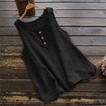 thumbnail image 4 of WEIYLL Tshirt for Women Crew Neck Sleeveless Button Up Black Tops Sizes L, 4 of 4