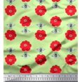 thumbnail image 1 of Soimoi Cotton Poplin Fabric Floral & Bee Insects Decor Fabric Printed Yard 42 Inch Wide, 1 of 3