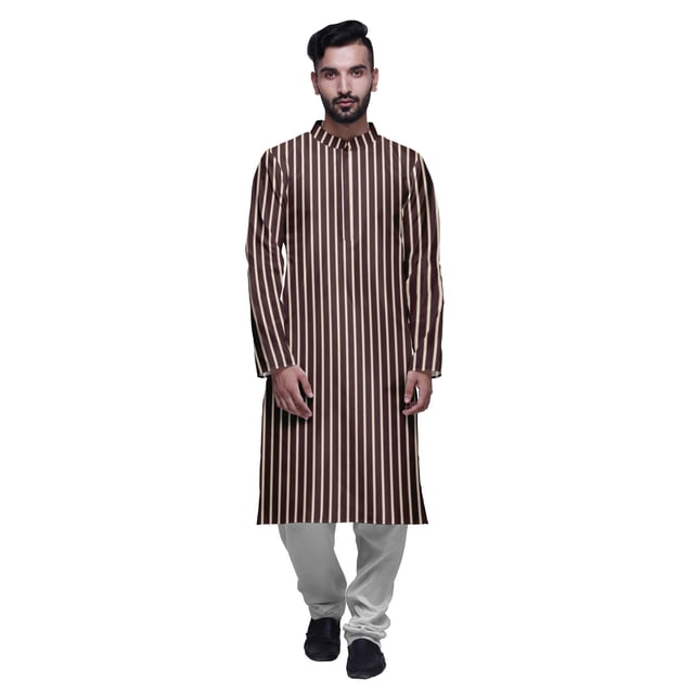 Atasi Party Wear Kurta Pajama For Men Mandarin Collar Ethnic Printed Kurta Set