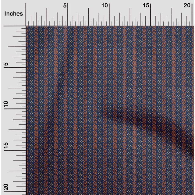 oneOone Viscose Chiffon Fabric Dotted Chevron & Leaves Block Print Fabric By Yard 42 Inch Wide