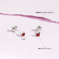 thumbnail image 4 of Bezel Set Simulated Garnet Toddler Screw Back Earrings 14k White Gold, 4 of 6