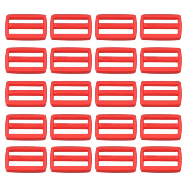Unique Bargains Boucles de Glissière Tri-Glide Rouges, Sangle de Serrage en Sangle (Lot de 100)
