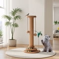 thumbnail image 4 of Function Cat Scratching Post and Interactive Teaser Wand with Natural Wood Base and Durable Sisal Material for Indoor Feline Entertainment, 4 of 4