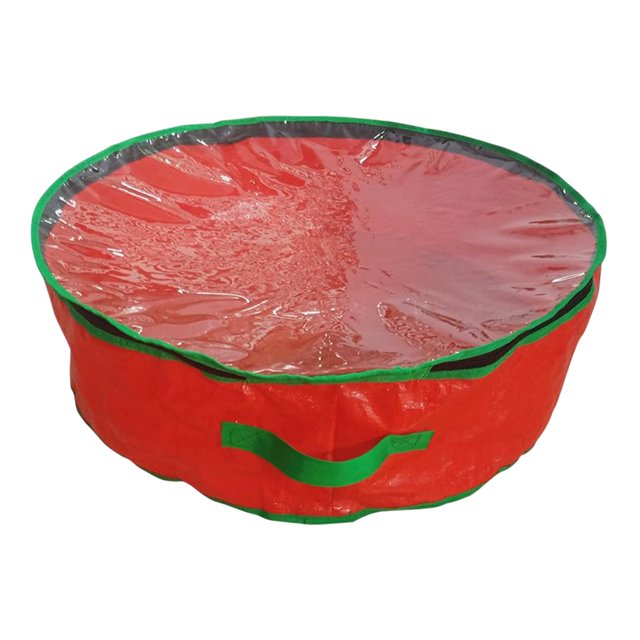 veasfak Christmas Wreath Storage Bag Water Resistant Red 60x18cm