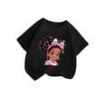 thumbnail image 3 of PMVFHDE Hauts d'Été pour Filles Hauts pour Fille Hauts d'Été pour Fille T-Shirts d'Été Tendance pour Fille T-Shirts Graphiques pour Filles T-Shirts Graphiques pour Enfant T-Shirt Graphique à Col Rond à Manches Courtes pour Fille T-Shirt d'Été Noir, 3-4 Ans, 3 of 5