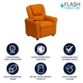 thumbnail image 4 of Contemporary Orange Vinyl Kids Recliner with Cup Holder and Headrest, 4 of 9